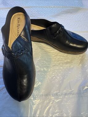 Kim Rogers slip-on mules closed-toe clog braided accent strap size 8 NWOT
